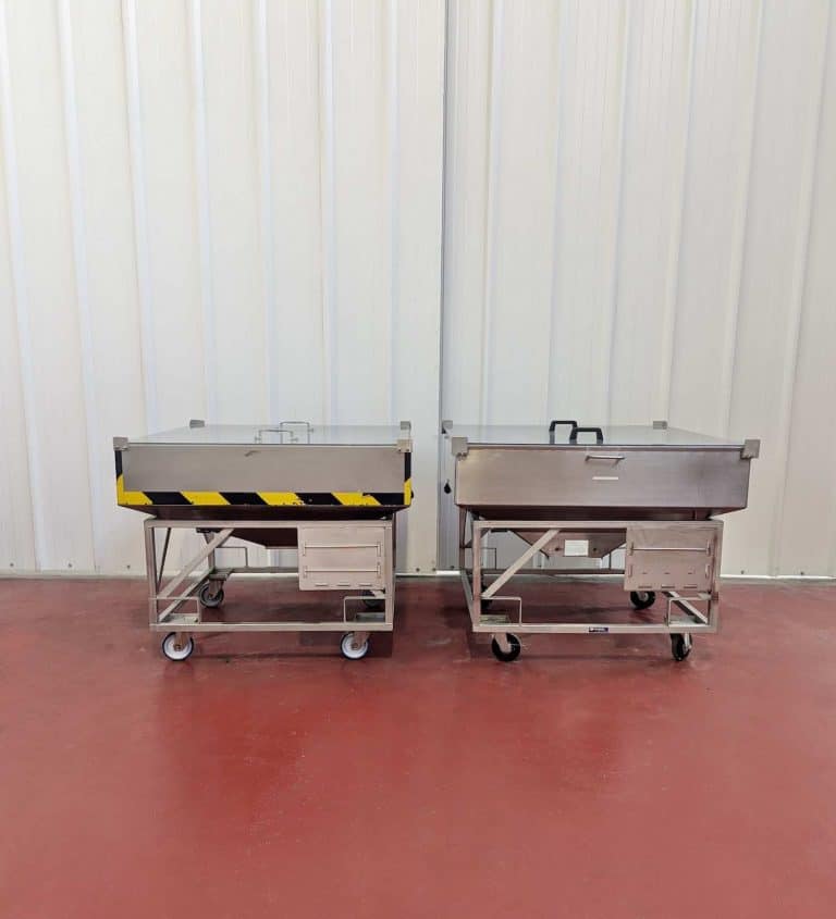 Stainless steel mobile bins